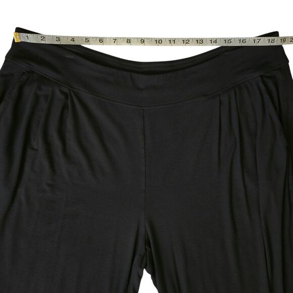 J. Jill Wearever Collection Black Pleated Cropped Stretch Knit Pull On Pant XL - Picture 6 of 13
